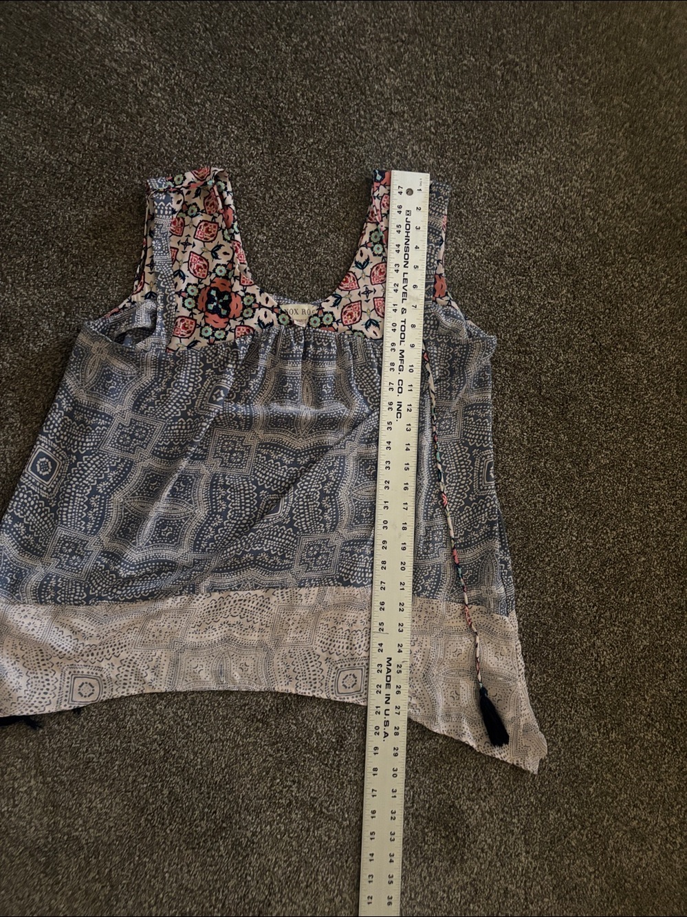 Knox Rose Navy & Cream Printed Sleeveless Tunic Top - Picture 6 of 6